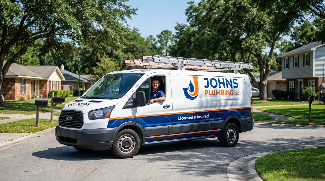 Johns Plumbing LLC service van in Lenoir City, TN