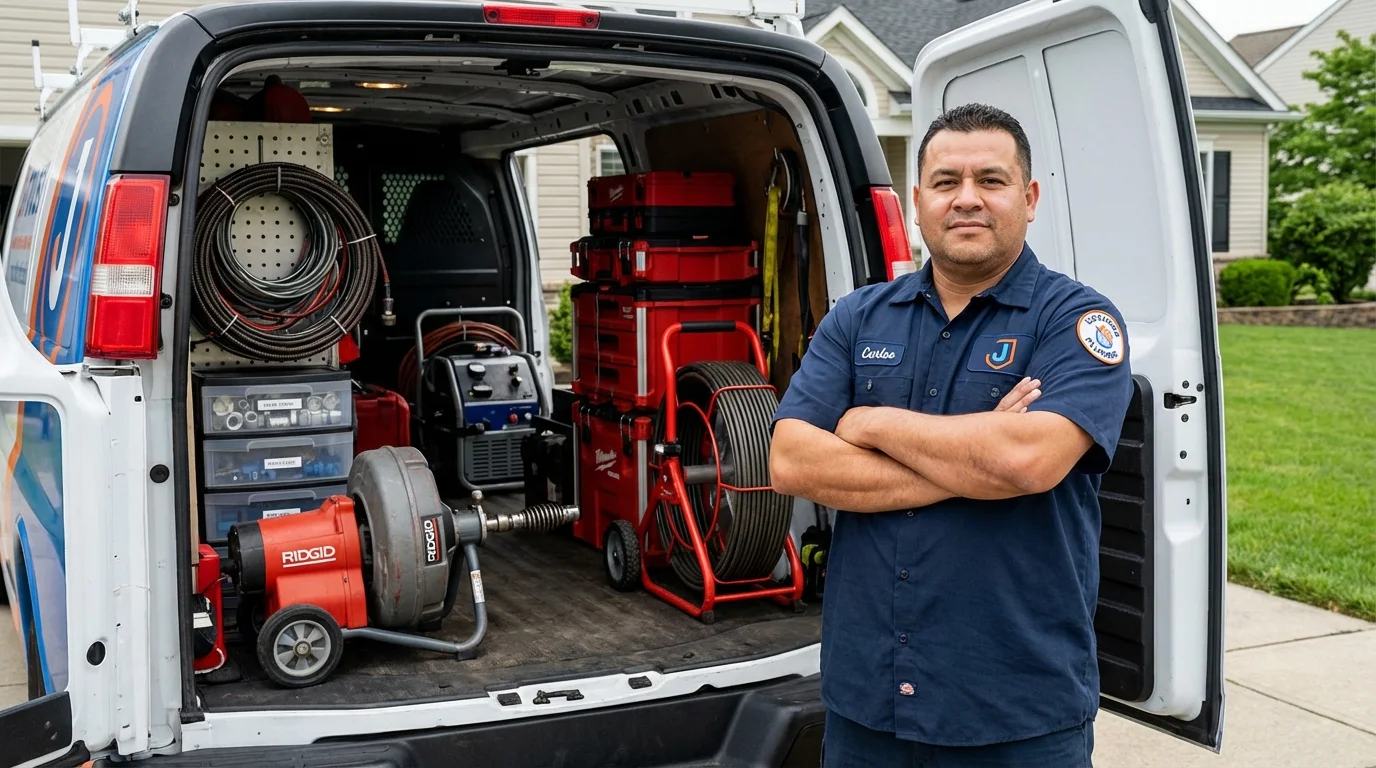 Professional drain cleaning equipment and Johns Plumbing LLC plumber in Lenoir City