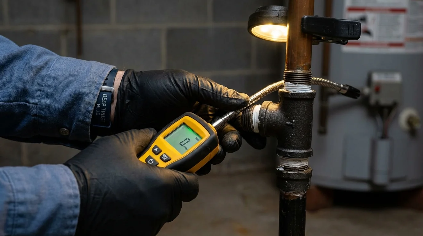 Gas leak detection with electronic sniffer by Johns Plumbing LLC in Lenoir City