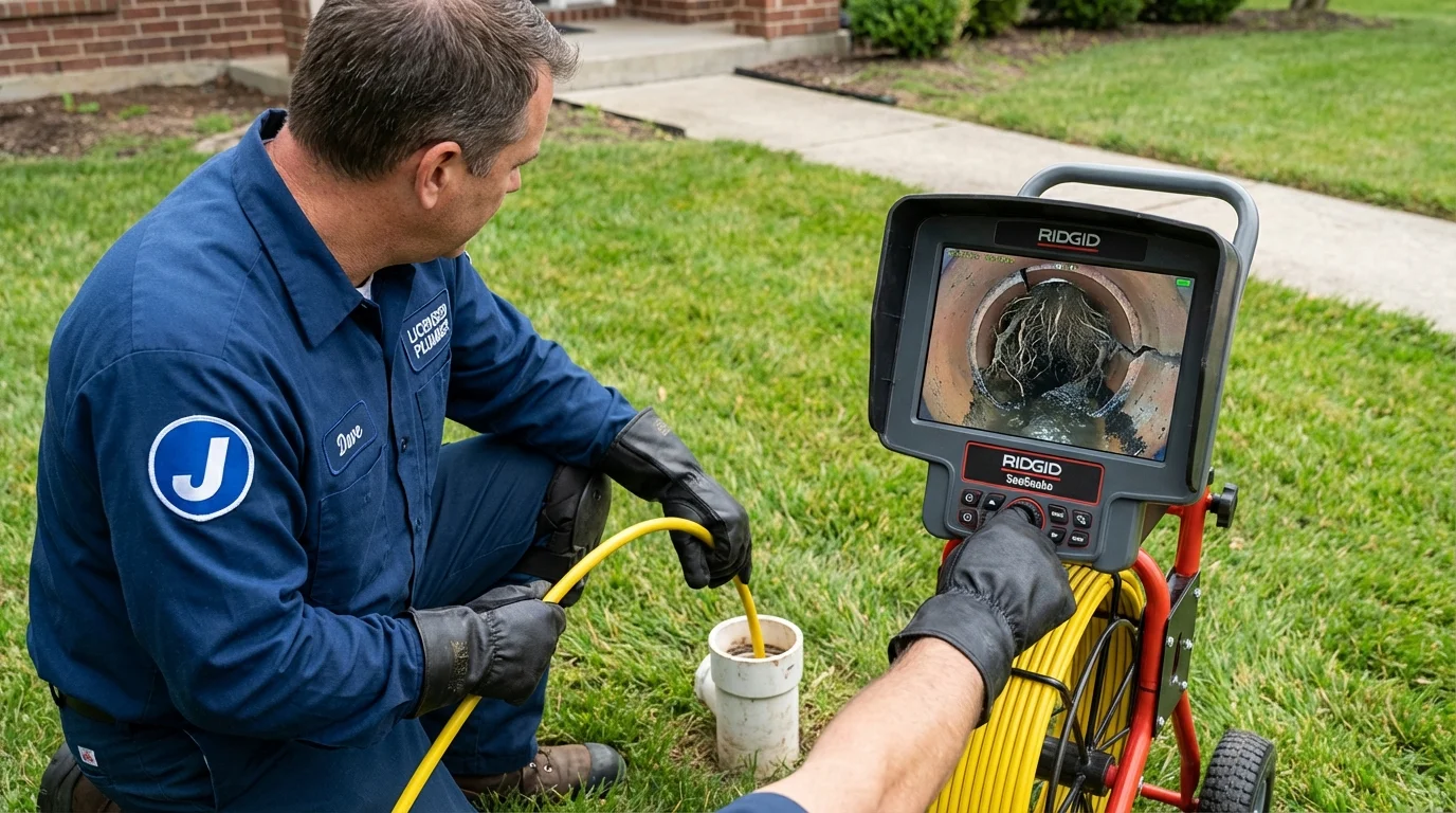 Sewer camera inspection being performed by Johns Plumbing LLC in Lenoir City